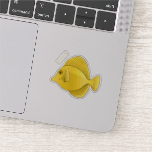Adesivo Ilustração de desenho animado de peixe dançado ama