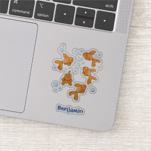 Adesivo Ilustração de desenho animado de peixe-dourado-lar