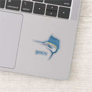 Adesivo Ilustração de desenho animado de peixe-espada