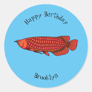 Adesivo Ilustração de desenho animado de peixes da Arowa