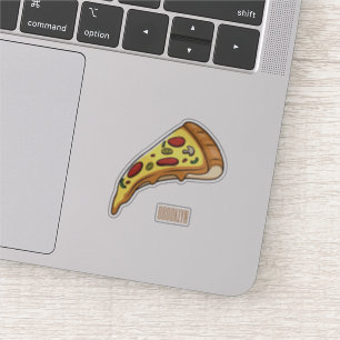 Adesivo Ilustração de desenho animado de pizza