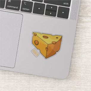 Adesivo Ilustração de desenho animado de queijo