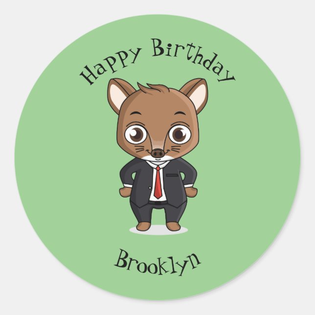 Adesivo Ilustração de desenho animado de rato bonito (Frente)