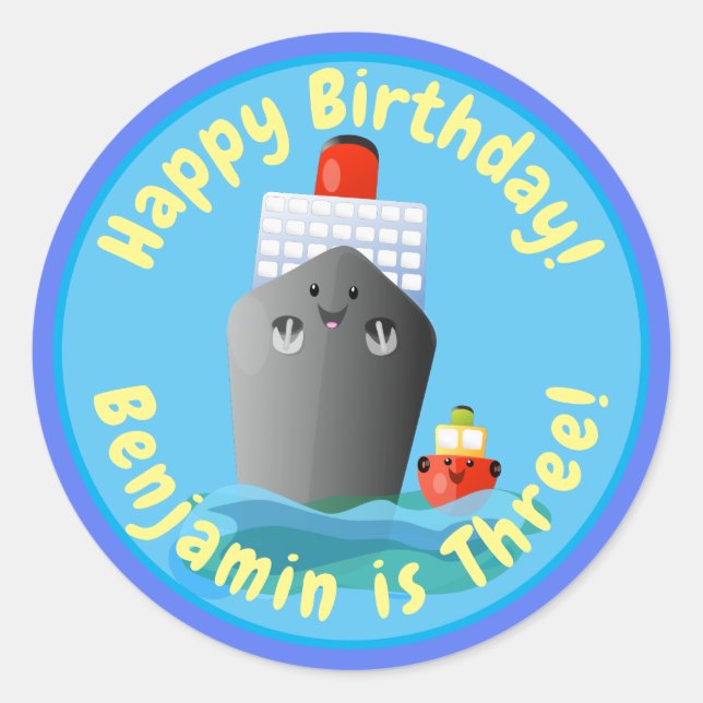 Adesivo Ilustração de desenho animado de rebocador de navi (Frente)