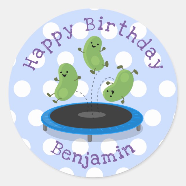 Adesivo Ilustração de desenho animado de salto de feijões  (Frente)