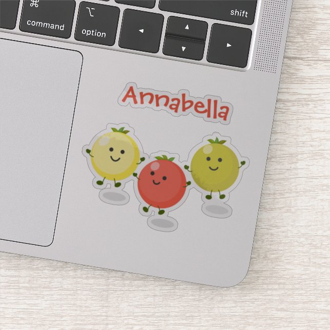 Adesivo Ilustração de desenho animado de tomate de cereja  (Detalhe)
