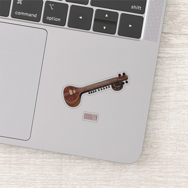 Adesivo Ilustração de desenho animado de violão (Detalhe)