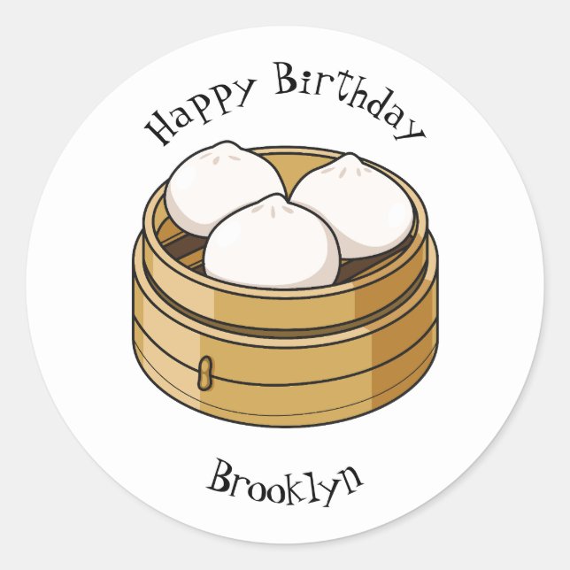 Adesivo Ilustração de desenho animado Dim sum (Frente)