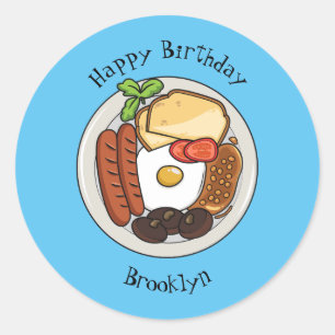 Adesivo Ilustração de desenho animado do café da manhã em