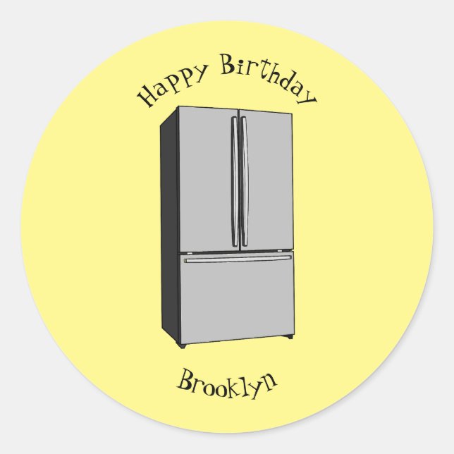 Adesivo Ilustração de desenho animado do frigorífico franc (Frente)