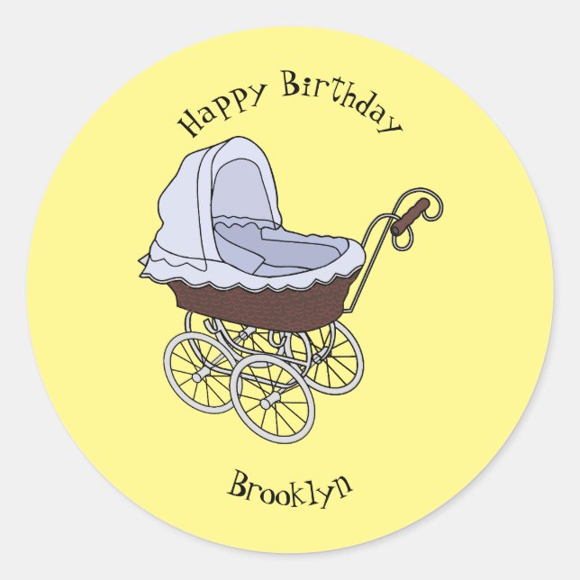 Adesivo Ilustração de desenho animado do stroller (Frente)