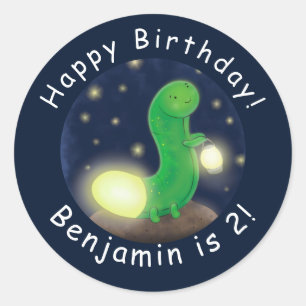 Adesivo Ilustração de desenho animado do verme verde-cla