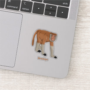Adesivo Ilustração de desenho animado engraçado de macaco