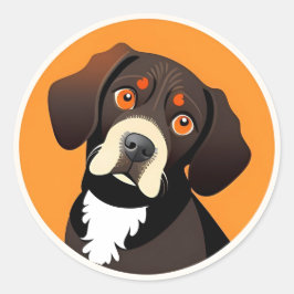 Adesivo Ilustração de desenho animado fofo de um cachorrin