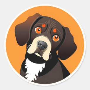 Adesivo Ilustração de desenho animado fofo de um cachorrin