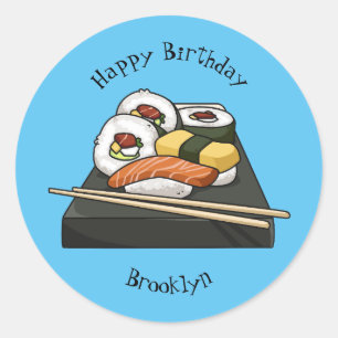 Adesivo Ilustração de desenho animado Sushi
