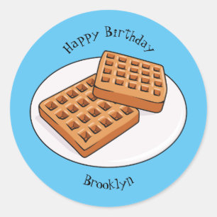 Adesivo Ilustração de desenho animado Waffle