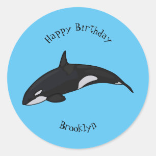 Adesivo Ilustração de desenho da baleia assassina