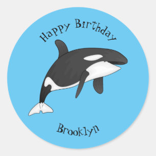 Adesivo Ilustração de desenho da baleia assassina