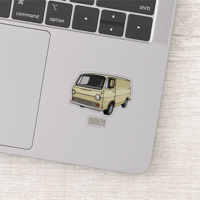 Adesivo Ilustração de desenho da van clássica (Detalhe)