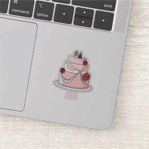 Adesivo Ilustração de desenho de bolo de casamento