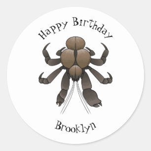 Adesivo Ilustração de desenho de caranguejo de coco