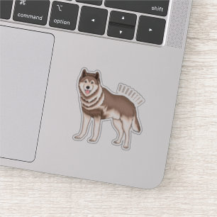Adesivo ilustração de desenho de husky siberiano