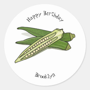Adesivo Ilustração de desenho de Okra