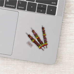 Adesivo Ilustração de desenho do Kebab ou kabob