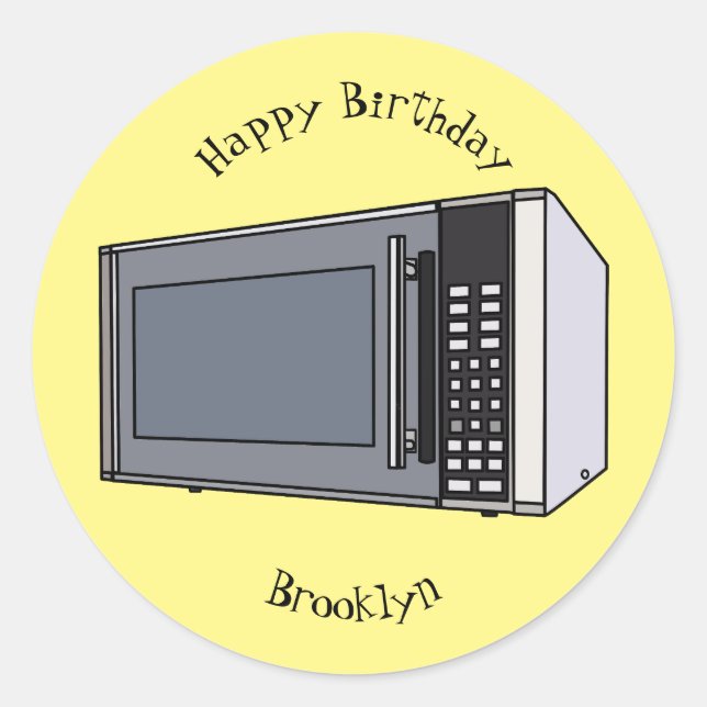 Adesivo Ilustração de desenho em micro-ondas (Frente)