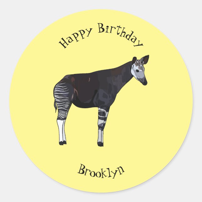 Adesivo Ilustração de desenho em Okapi (Frente)