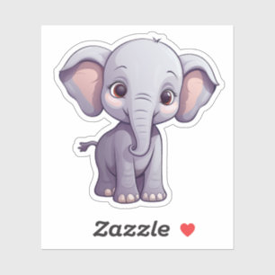 Adesivo Ilustração de elefante de desenho animado