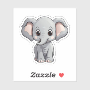 Adesivo Ilustração de elefante de desenho animado