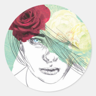 Adesivo Ilustração de flor Vintage