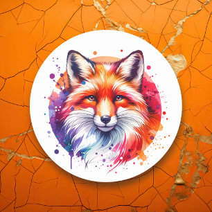 Adesivo Ilustração de Fox de Aquarela