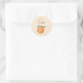 Adesivo Ilustração de Fruta Pêssego Pintada Fofa