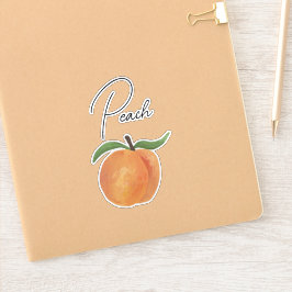 Adesivo Ilustração de Fruta Pêssego Pintada Fofa