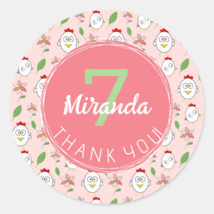 Adesivo Ilustração de Galinha de Cartoon Bonito