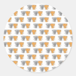Adesivo Ilustração de Gatinhos Fluffy Adoráveis