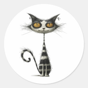 Adesivo Ilustração de Gato Branco Branco Branco Branco Esc