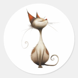 Adesivo Ilustração de Gato de Caneca Bronzeada