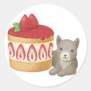 Adesivo Ilustração de Gato e Deserto
