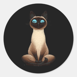Adesivo Ilustração de Gato Fofo de Ioga _1