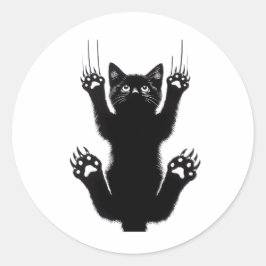 Adesivo Ilustração de Gato Preto Elegante