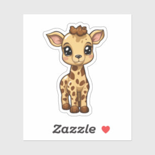 Adesivo Ilustração de girafa de desenho animado