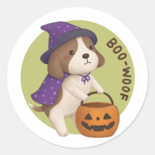 Adesivo Ilustração de Halloween: Boo-Woof (Beagle)