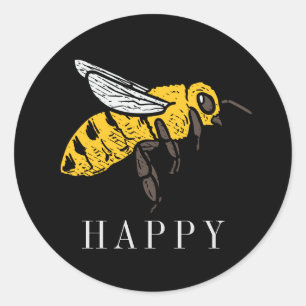 Adesivo Ilustração de Insetos Personalizados da Bee Happy