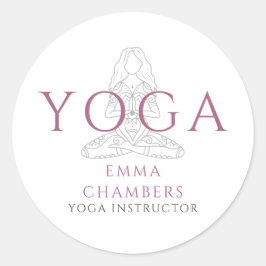 Adesivo Ilustração de Instrutor de Yoga em Pose de Lótus M