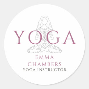 Adesivo Ilustração de Instrutor de Yoga em Pose de Lótus M