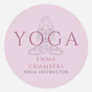 Adesivo Ilustração de Instrutor de Yoga Minimalista na Pos
